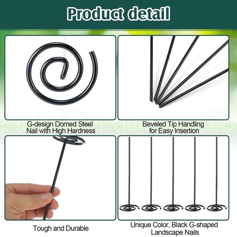 Ferraycle 100 Pcs Landscape Fabric Pins Circle Top Galvanized Landscape