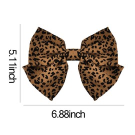 Large Leopard Print Hair Clips for Women Cheetah Print Bow Barrettes for Girls Leopard Bow Hair Accessories for Women Spring Clip Hair Bow Bowknot Hair Clips for Girls Cheetah Print Hair Clips