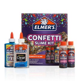 Elmers - Kit de Limo de Confeti, Suministros de Limo Incluyen Pegamento metálico, Pegamento Transparente, activador líquido mágico de Confeti, 4...   