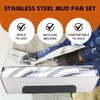 14" Stainless Steel Mud Pan,Anti-slip Base,Sheared Sides to Clean Knives,