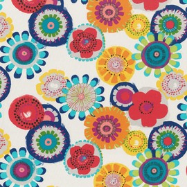 Pillow Perfect Bright Floral Indoor/Outdoor Square Corner Chair Seat Cushion with Ties, Plush Fiber Fill, Weather, and Fade Resistant, 20" x 20", Blue/Ivory Crosby, 2 Count