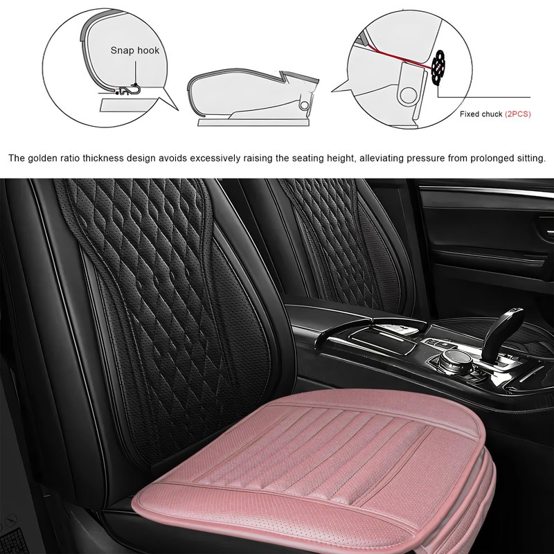 Sun Walker Car Seat Bottom Cover, Anti-Slip Leather Auto Front