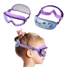 RUIGAO Kids Swim Goggles Age 4-12, Toddler Goggles No Tangle, Child Swimming Mask/Bungee Strap/Soft Band (1PK - Purple Unicorn)