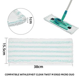 Pack of 5 Mop Covers for Leifheit Clean Twist M Ergo Micro Duo 38 x 16 cm Floor Mop Replacement Cover for Leifheit Mop 2 Types Microfibre System Floor Mop Replacement Accessories for All Floors
