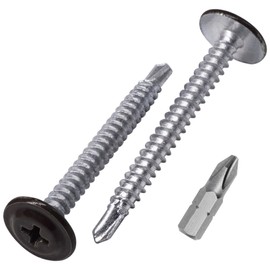 SKIR'CO (40 pcs) Painted Self-Drilling Screws 4.2 x 40 mm, Sheet Metal Screw, PH Modified Truss Head (Grey Brown RAL 8019)