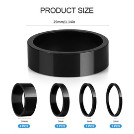 KGGZKG Pack of 9 Spacer Bicycle Spacers 1 1/8 Inch Aluminium Spacer Rings Spacers Bicycle Ahead Stem Spacer Handlebar Bell Aluminium Spacer Headset