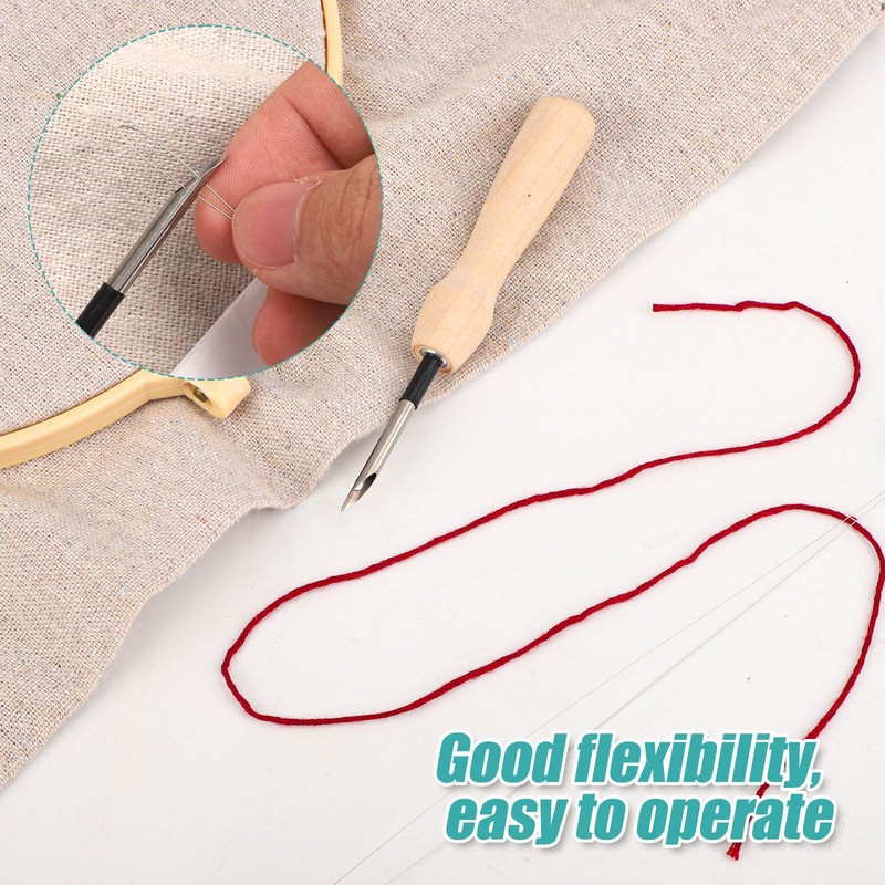 10pcs Punch Needle Threader, 7.87 Inch Long Needle Threaders Stitching