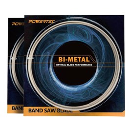 POWERTEC 80 Inch Bi-Metal Bandsaw Blades, 1/2" x 14 TPI Non-Ferrous Metal Cutting Band Saw Blades for Craftsman 22432, 9HT2433N & 9HT23331N 12" Band Saw, 2pk (13260-P2)