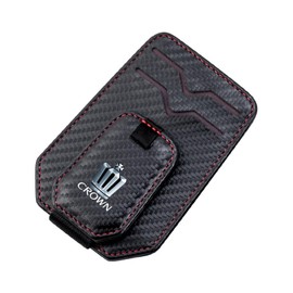 Fumezu Car Storage Sunglasses Clip Compatible Toyota Crown Leather Sunglasses Clip with Car Sun Visor Sunglasses Holder Car Glasses Holder 2 in 1 Functions Convenient Car Organizer Glasses and Card