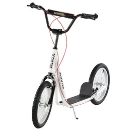Benicabaly Youth Kick Scooter for Endless Adventure and Discovery, Adjustable Handlebar, Dual Brakes, Inflatable Wheels, White