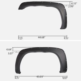 VRracing for Chevy Silverado 1999-2007 1500/2500/3500HD 99-06 for GMC Sierra 1500/2500/3500HD Pickup Pocket Rivet Bolt-On Style Wheel Fender Flares