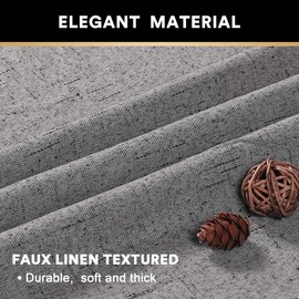 Primitive Textured Linen 100% Blackout Curtains for Bedroom/Living Room Energy Saving Window Treatment Curtain Drapes, Burlap Fabric with White Thermal Insulated Liner (52 x 108 Inch, Dove