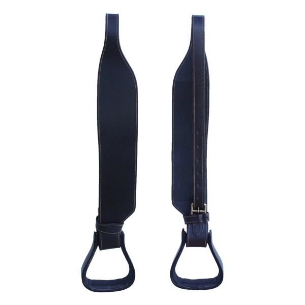 Challenger 4" Premium Quick-Change Australian Saddle Fenders Stirrup Black Leather