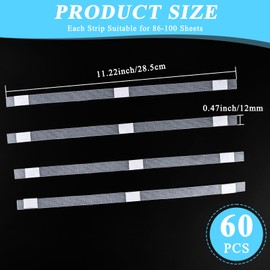 Supkiir 60Pcs Thermal Glue Strips With Mesh Backing, 0.47inch/12mm for Book Binding Repair, Hot Melt Adhesive With 86-100 Sheet Capacity