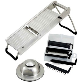 Winco winware Stainless Steel Mandoline Slicer Set with Hand Guard