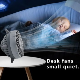 DaMohony Desk Fan with Smart Sensor Rechargeable Personal Table Fan with 5 Wind Modes for Home Office RV