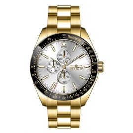Invicta Aviator Men 45mm Stainless Steel Gold Silver dial VH67 Quartz