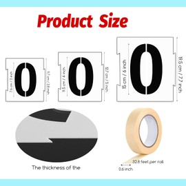20 Pieces Curb Stencil Kit 0-9 Address Number Stencil Reusable Plastic Numbers Stencils with 2 Rolls Masking Tape for Painting Address in Wall Wood Road Mailbox (3 Inch Height)