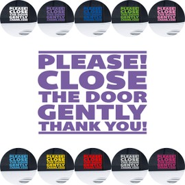 PLEASE CLOSE THE DOOR GENTLY Decal Vinyl Sticker Rideshare Taxi Driver 20 Colors for Cars Trucks Doors Office Walls Windows and More. (Lavender)