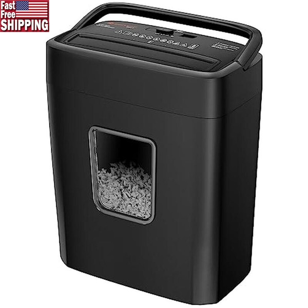 8-Sheet Crosscut Paper Shredder P-4 Security Credit Card Staple Clip