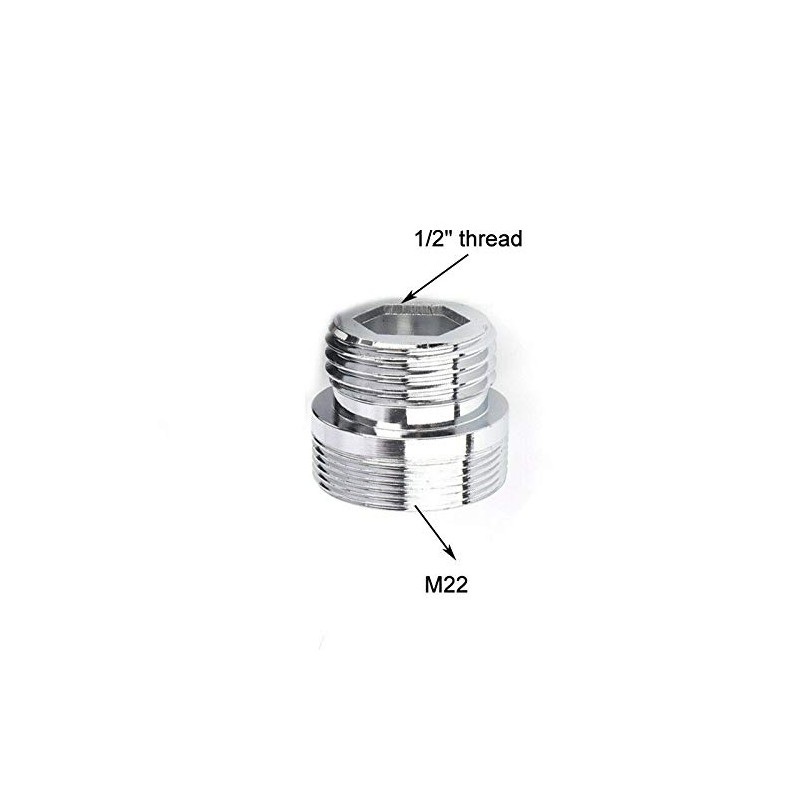 Vogueing Tool Faucet Adapter, 1/2" Thread Connector, Solid Metal Aerator