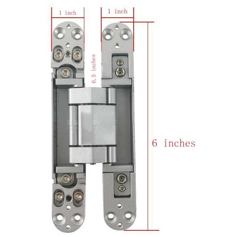 2 Pack Heavy Duty 3-Way Adjustable Hinges for 180 Degree