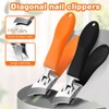 Pack of 2 Curved Nail Clippers, Angled Nail Clippers, Nail