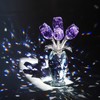 H&D HYALINE & DORA Crystal Rose Purple Flower Figurine,Rose Gifts