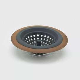 ExcelSteel Silicone Sink Basket Strainer, 4.5", copper,Gray