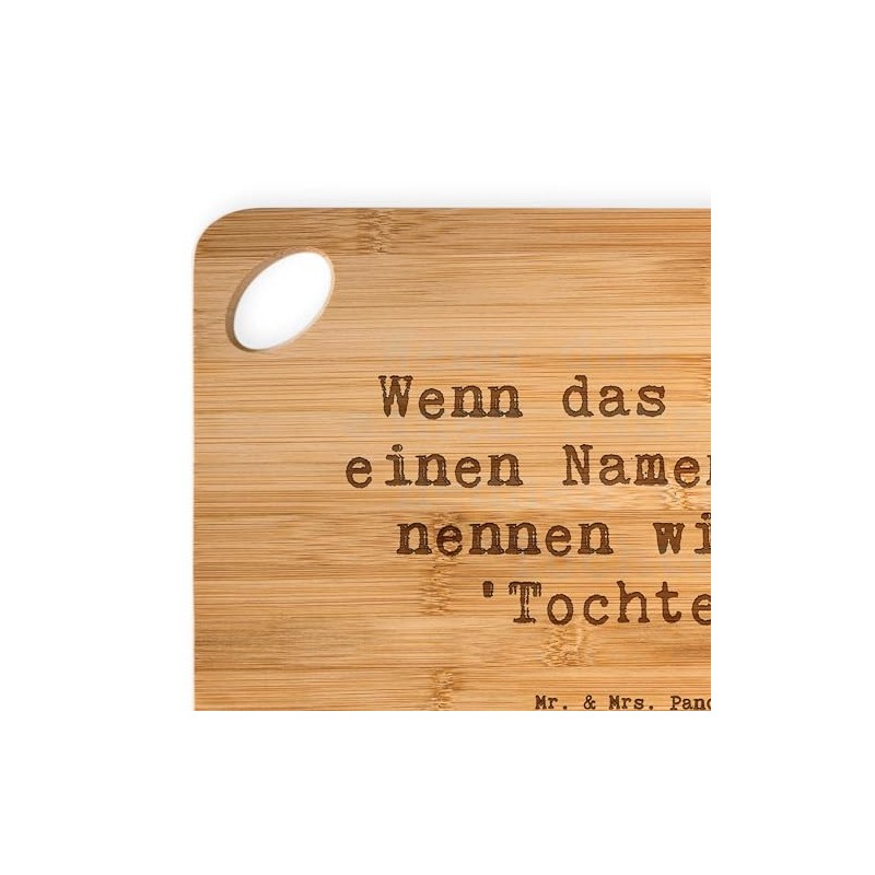 Mr. & Mrs. Panda Bambus - Schneidebrett Spruch Chaos Tochter