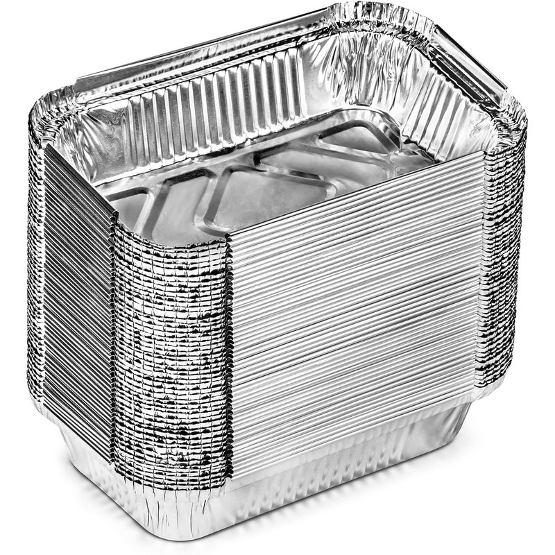 ReadySteadyServe Pack of 50 Aluminium Foil Food Containers with Lids