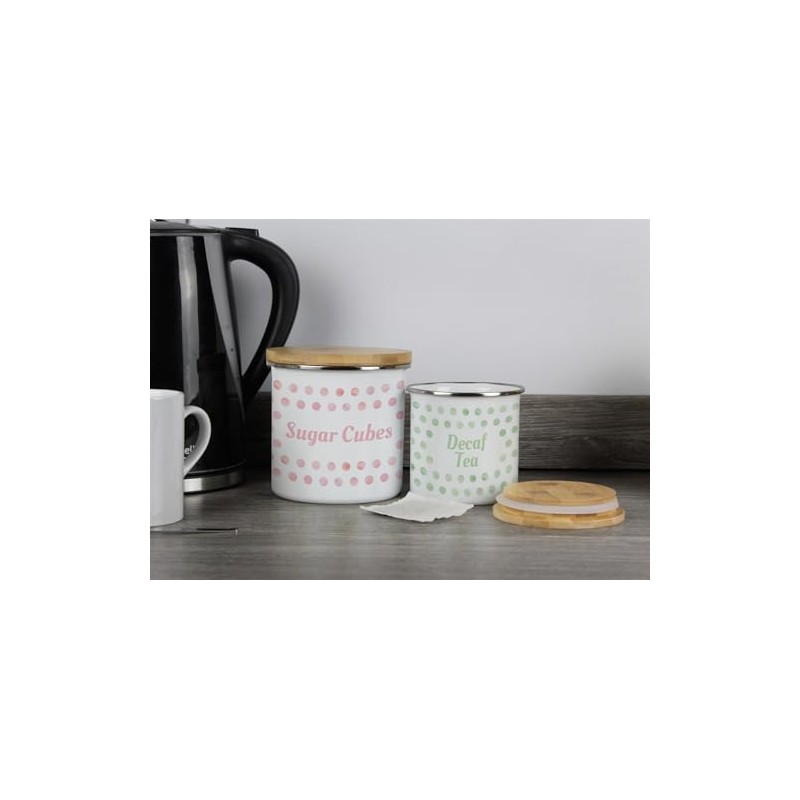 Purely Home Yellow Polka Dots Decaf Storage Canister - Spotty
