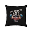 Practice Safe Sets Weightlifting Muscles Barbell Gym Trainer Throw Pillow