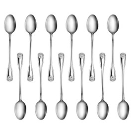 New Star Foodservice 58420 Shell Pattern, 18/0 Stainless Steel, Iced Teaspoon, 7.2-Inch, Set of 12