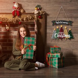 Christmas Hanger Wreath Decor,For Outdoor/Indoor Home Window Wall Front Door, Christmas Party Decorations Sign