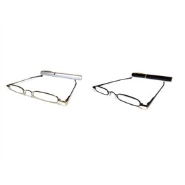 ilovemyreadingglasses Ultra Slim and Lightweight Pocket Unisex Mini Reading Glasses +1.0 One Each, Black and Silver. Comes with free matching oval aluminium case with clip