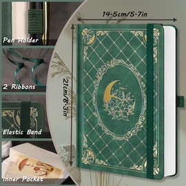 MGGAO Lined Journal Notebook for Women Men, 320 Numbered Pages 100 GSM Thick Paper, A5 Hardcover Journals for Writing, College Ruled Notebook, for School, Travel, Work