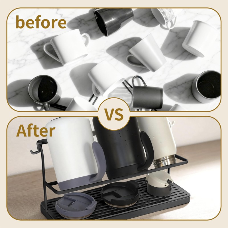 seicasaya 2-Tier Water Bottle Drying Rack for Countertop - Large
