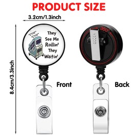 Hafhue They See Me Rollin' They Waifin?Retractable Badge Reel with Alligator Clip Funny Badge Gift for ER Nurse ICU Nurse Rapid Response Team Trauma Team Nurse Doctor Occupational Therapist