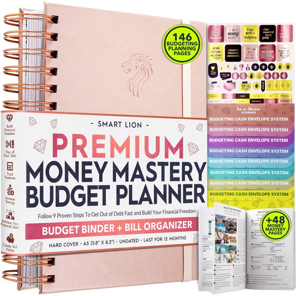 Undated Monthly Budget Planner and Monthly Bill Organizer - A 12 Month Journey to Financial Freedom, Monthly Budget Book Planner, Law of Attraction Planner and Budget Organizer