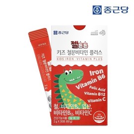 Jongkundang 종근당 젤튼튼 키즈 철분 비타민 플러스 30포 2박스 / 성장기 어린이 철분제 비타민C 함유 Jongkundang Gelton Tun Kids Iron Vitamin Plus 30 Pouches 2 Boxes / Iron Supplement with Vitamin C for Growing Children
