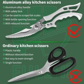 Unbranded Kitchen Scissors Stainless Steel – Heavy-Duty for Cooking Tasks