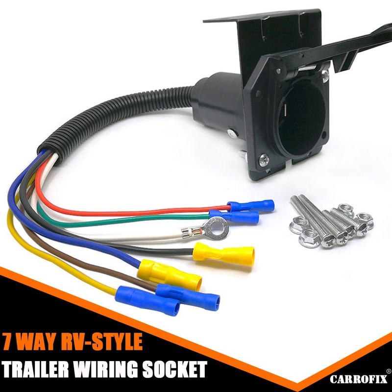 CARROFIX - Conector de luz para remolque de 7 vías,