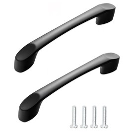 selcouth yyds 2 Pack Kitchen Cupboard Handles Black Cupboard Handles 96 mm (3.8inch) Hole Center Kitchen Handles Pulls for Cabinets and Drawers