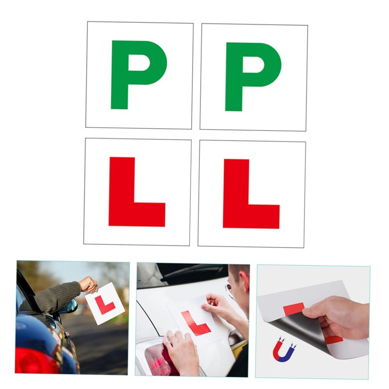ABOOFAN 4pcs Car Magnets Red Learner Driver Signs Easy Stick