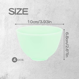 FERCAISH 4Pcs Diy Face Mask Mixing Bowl, Microwavable Silicone Facial Mud Bowl Cosmetic Beauty Tool for Home Salon(Green)