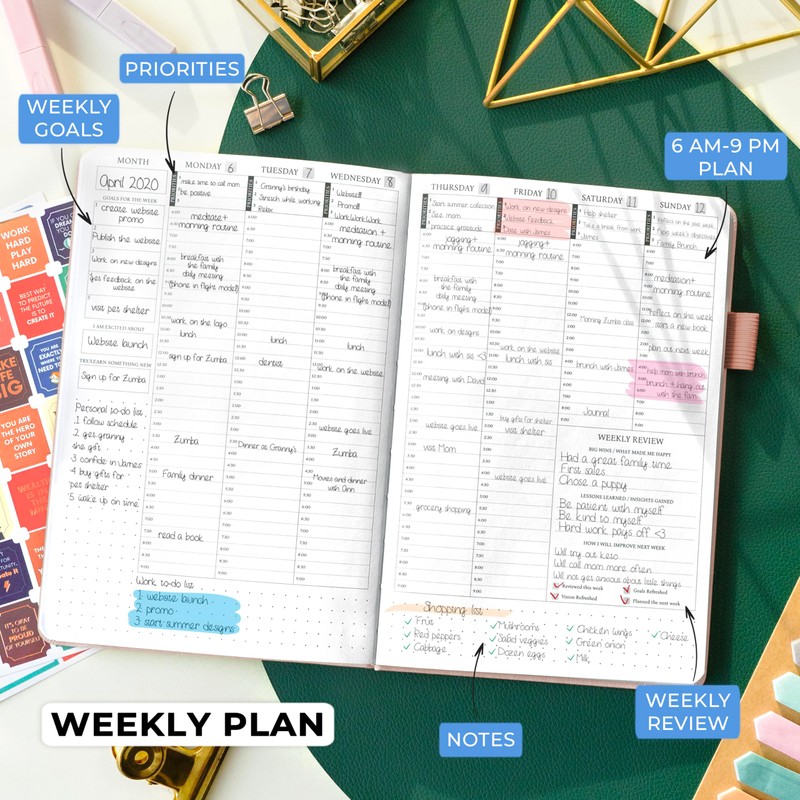 Legend Planner Hourly Schedule – Weekly & Daily Organizer with
