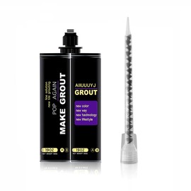 AIIUUUYJ Grout,Two-Part Epoxy,400 ml/13.5 fl oz Tile Grout,Silicone Sealant Replacement,Waterproof Caulk & Sealer for Shower,Kitchen,Pool,Sink,Bathroom,No Need Cleaner & Repair,Gun Required,Dark Gray