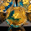 KERWELLSI Liquid Core Resin DND Dice, Blue Gold Dungeons and