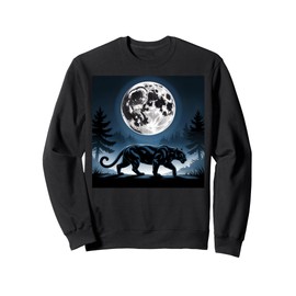 Kids Black Panther Full Moon Trees Sasquatch Black Panther Sweatshirt